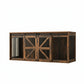 Wooden dog crate on a beige background