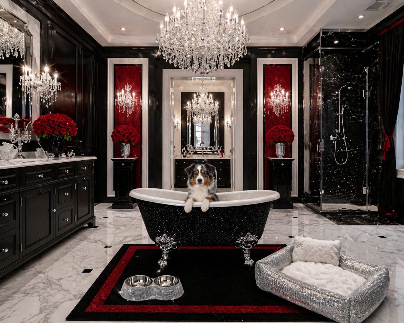 Diamond Crystal Dog Bathtub