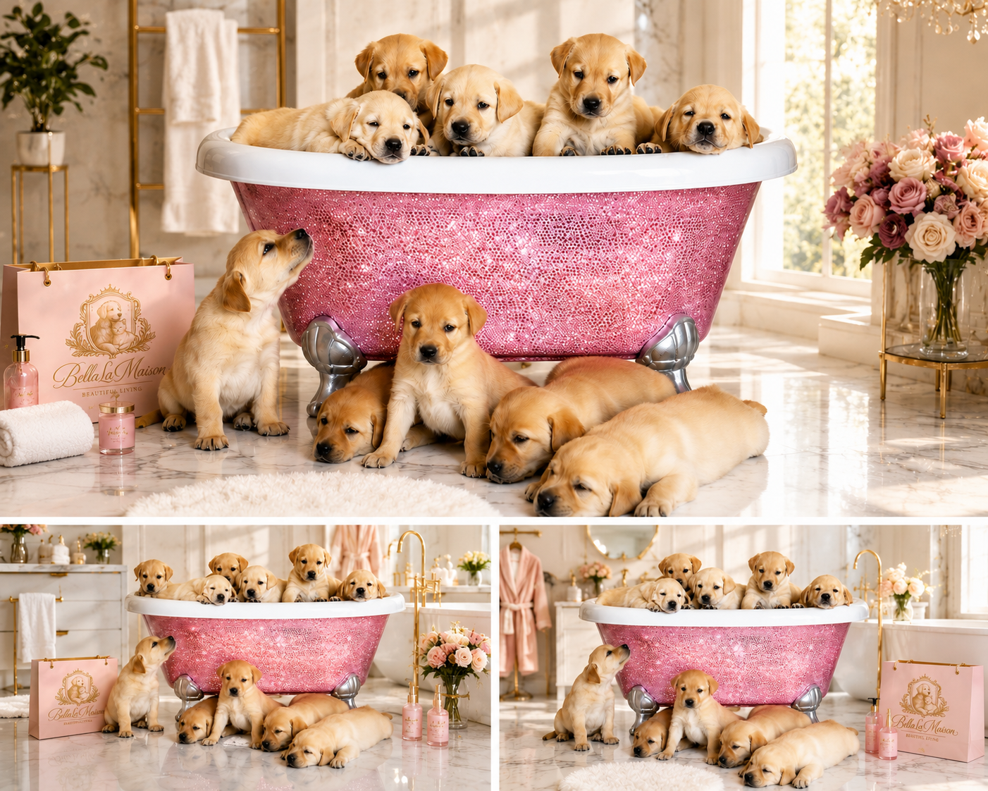 Diamond Crystal Dog Bathtub