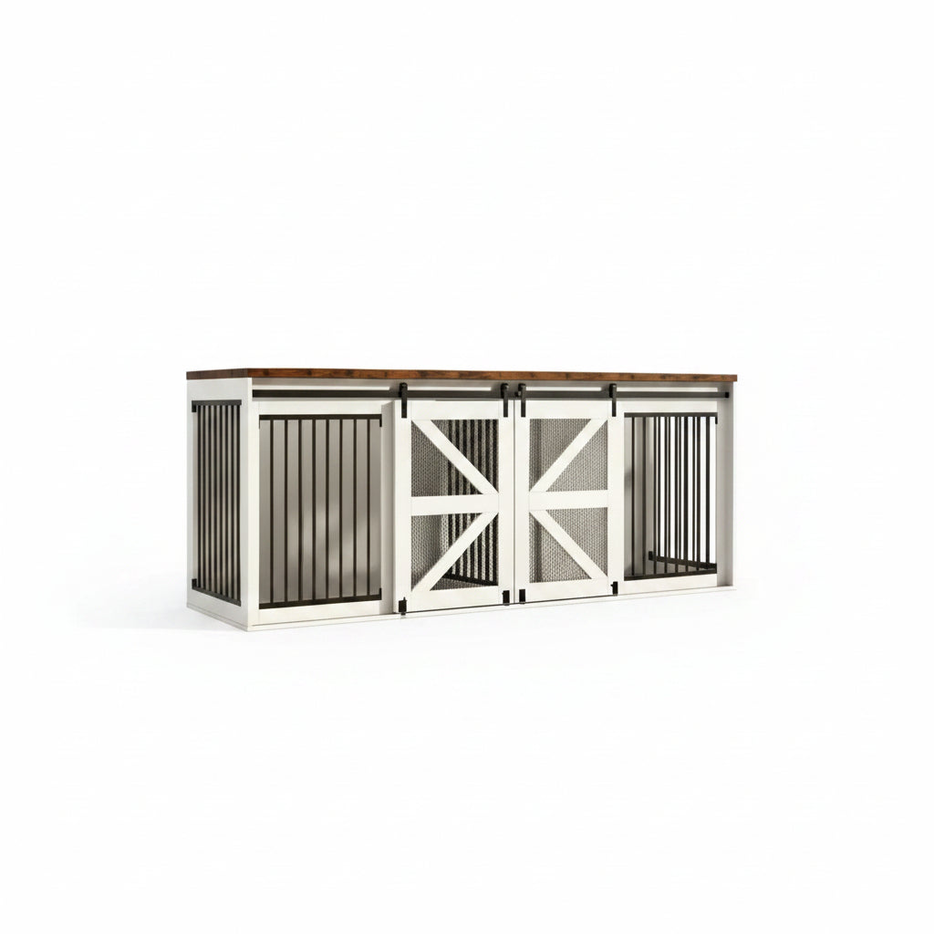 White Dog Crate on white background