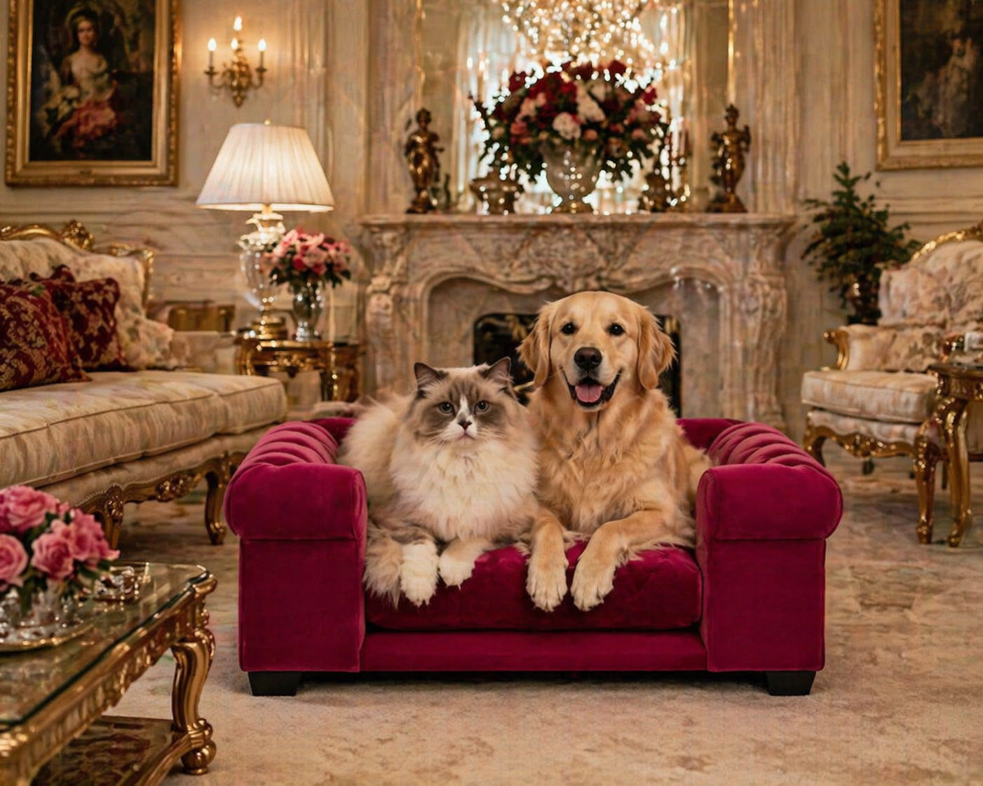Custom Velvet Dog Sofa