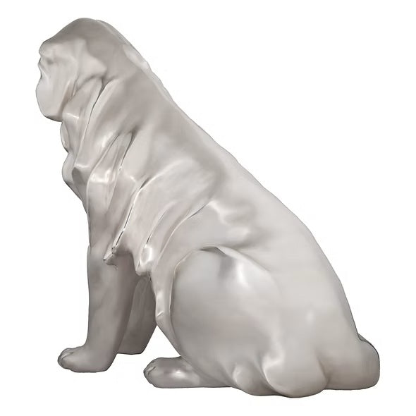 Matte Silver Golden Retriever Statute