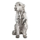 Matte Silver Golden Retriever Statute
